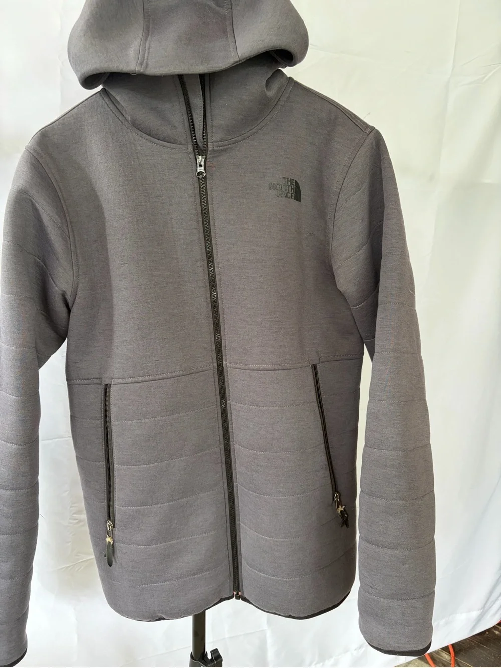 The North Face Men's Gray Hooded Full-Zip Performance Jacket